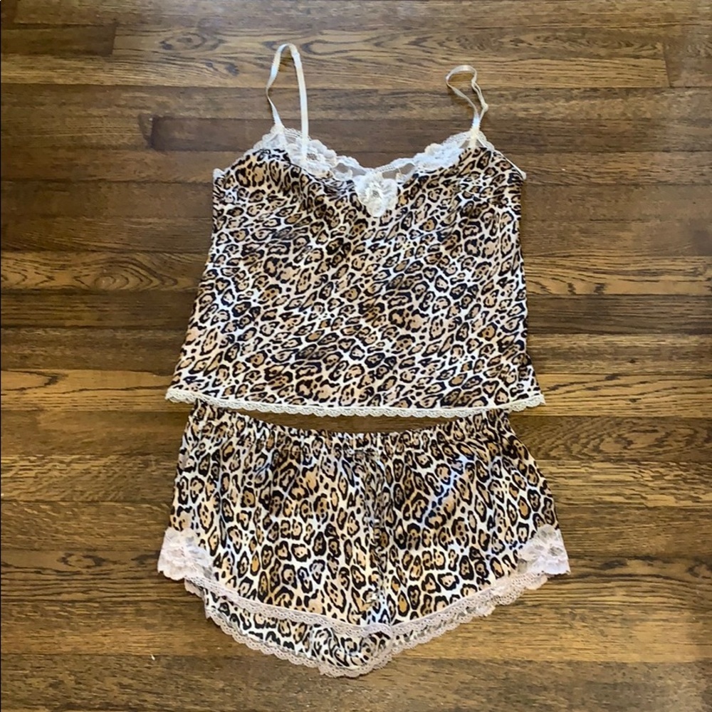 Silk leopard pj set